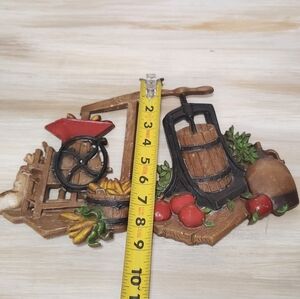 Homco Rustic Fruit Press Wall Décor in Red, Brown, Green